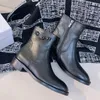 Bottes de styliste pour femmes, bottes de genou de Style anglais, bottes de chevalier courtes noires en cuir souple, automne et hiver