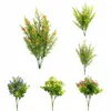 Flores decorativas ao ar livre indoor artificial falso resistente uv nenhum desbotamento babysbreath arbustos de plástico plantas para decoração de janela de jardim