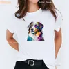 Dames T-shirts Kleurrijke Chihuahua/Boxerhond/Yorkshire Terrier/Duitse herder/Teckel Print Shirt Dames Kawaii Hondenliefhebber T-shirt Femme