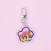 Mode Transparent tulipe fleur pendentif porte-clés pour femmes fille acrylique fleur amour coeur porte-clés porte-breloque bijoux suspendus