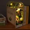 Accesorios para casa de muñecas DIY Libro de madera Rincón Estante Insertar Kit Miniatura Cuento de hadas Ciudad Estantería Casa del bosque Casa de muñecas Sujetalibros Juguetes Niñas Regalos de Navidad 230422