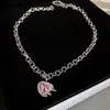 Chaînes de luxe coeur de pêche goutte d'eau pendentif collier perle colliers colliers rose zircon doux cool clavicule chaîne bijoux esthétiques