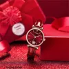 Rosdn Limited Watches Mouvement suisse Lawston Montre incrustée de diamants pour femme Chinois Rouge Petite étoile du ciel frais Évider Cadeau pour petite amie HB1E