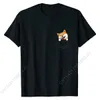 Męskie koszulki urocze shiba inu w kieszeni Akita Dog Lover Właściciel Kupony T-shirt męskie koszulki bawełna koszulka