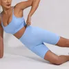 Yoga Outfit Damen Trainingsanzug Nahtloses Set Sportanzug für Fitness Langarm Crop Top Gym Kleidung Frauen Workout Sportbekleidung Zweiteilig 231121
