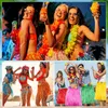 Decoratieve bloemen draagbare vezels vrouwen dansen gras rokken kostuums kinderen podium verkleed feestelijke feestartikelen strandactiviteiten rok