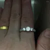 Cluster anneaux 90% de rabais sur la bague de diamant de laboratoire de trois en pierre réelle 925 argent sterling fiançailles fanfaron pour femmes bijoux de fête pour hommes