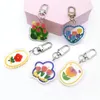 Mode Transparent tulipe fleur pendentif porte-clés pour femmes fille acrylique fleur amour coeur porte-clés porte-breloque bijoux suspendus