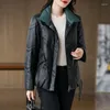 Women's Leather 2023 Promotion Winter Genuine Down Coat Small Short Tall Thickened Warm Trend