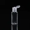 60 ml PET -plastflaska med flip cap transparent rundformflaska för sminkborttagningsförmåner Handranitizer gel hfsvu
