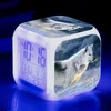Autres horloges Accessoires Wolf 3D Imprimer Cartoon LED Clock Digital Animal Alarme électronique pour enfants adultes Gift2631