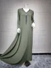 Roupas étnicas Ramadã Marrocos Vestido Mulheres Mulheres ABAYA Eid Lace-up Dubai Abayas Diamante Kaftan V Robe de pescoço vestido de peru vestidos 2023