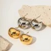 Boucles d'oreilles Youthway boule d'or demi-ronde Chunky C creux femmes 18K PVD plaqué élégant Bijoux d'été Bijoux