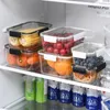 Storage Bottles AT69 -Refrigerator Food Containers With Lids Transparent Plastic Seal Tank Separate Vegetable Fruit Fresh Box