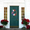 Dekorativer Blumen-patriotischer Tür-Kranz-Unabhängigkeitstag-Front-roter weißer und blauer Kranz für Veranda-Zaun