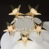 Classic Pins Brooches Designer Gold-plated Star Shape Clothing Pin Brand Letter Brooch Crystal Wedding Christmas Jewelry Party Gift