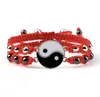 Urok Bracelets 2pcs/Set Dragon Tai Chi Gossip Bransoleta dla kobiet mężczyzn Przyjaciele Regultable Yin Yang Fashion Para Biżuteria
