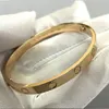 Bracciale a vite di design Bracciale gioiello di lusso di lusso Braggango alla moda 18k oro in oro titanio in acciaio diamante per donne bracciali da uomo braccialetti argento classico designer gioielleria rr