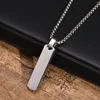 Pendant Necklaces Mens Jewellery Rectangle Necklace Men Classic Alphabet Stainless Steel Link Chain For Jewelry Gift