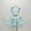 ガールパフォーマンスの服のためのステージウェアの子供用ダンスドレスpengpengスカートかわいいスリングストラップスノーフレークフェスティバル服バレエ
