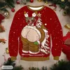 Мужские толстовки с капюшоном Рождество Толстовка без шляпы для мужчин Забавные футболки с рисунком Санта-Клауса Футболка с принтом Негабаритная мужская одежда Повседневный топ с длинными рукавамиL231122