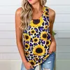 Women's T Shirts Sunflower Prints Women O-Neck Sleeveless Loose Casual Leopard Summer Clothes For Tshirts T-Shirty Damskie