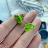 jewelry bb earrings Summer Product Personalized Trendy Candy Green Letter B Earrings Simple White Small Elegant Earrings