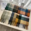 Sciarpe Studenti di moda autunnali e invernali lavano tutto l'imitazione del cashmere con plaid colorato 231122