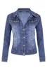 Damenjacken Herbst und Winter Short Fit Motorrad elastische Jeansjacke Top Mantel Frauen Mädchen modische Jeans Stretch Jean