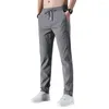 Men's Pants Fashion Men Breathable Casual Straight Winter Plush Lining Dstring Work Long Anti-freeze