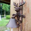 Cast Iron Deer Stag Head Doorbell Door Bell Brown Home Decor Wall Mount Animal Decoration for Farmhouse Farm Outside Ornament2249