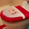 Toilettensitzbezüge, 3 Stück/Set, Weihnachtsmann-Muster, Toilettensitzbezug, Badezimmer-Fußpolster, rote Badematte, Konturteppich-Set, Weihnachtsdekoration für Zuhause 231122