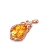 Pendant Necklaces Citrine Pendant Drop Shape 18K Rose Gold Plated Yellow Diamond Colorf Jewelry Necklace5797745 Drop Delivery Jewelry Dh90X