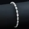Strang 2023 Luxus Princess Cut Silber Farbe Auf Hand Armband Armreif Für Frauen Jahrestag Geschenk Schmuck Großhandel Moonso S8171
