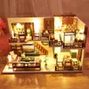 DIY 인형 하우스 나무 인형 주택 미니어처 인형 집 가구 키트 어린이를위한 새해 크리스마스 선물 CASA T200116240F