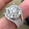 Wedding Rings Gorgeous Women's Finger With Brilliant Cubic Zirconia Bling Engagement Trendy Jewelry Wholesale