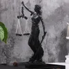 Decorative Objects Figurines Greek Justice Goddess Statue Fair Angels Resin Sculpture People Ornaments Vintage Home Office Crafts Gift 231121