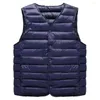 Gilets pour hommes Hommes Gilet Veste Élégant Hiver Rembourré Col V Manteau Chaud Coupe-Vent Plus Taille Cardigan Pour Un Confort Décontracté Sans Manches