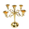 Metalowe świece 5-ramię 3-ramion stojak na świeca Dekoracja ślubna Candelabra Centerpiece Candlestick Decor Crafts Silver Gold 2 C271Y