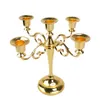 Portacandele in metallo 5 bracci Portacandele a 3 bracci Decorazione di nozze Candelabri Centrotavola Candeliere Decor Artigianato Argento Oro 2 C271Y