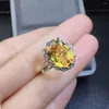 Bagues de grappe KJJEAXCMY Fine Jewelry Citrine 925 Sterling Silver Gemstone Femmes Bague Réglable De Luxe