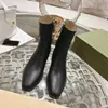 Bottines en cuir de vache pour femmes, bottines courtes Martin en cuir véritable avec fermeture éclair, mode automne hiver 2023