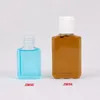 Flacone in plastica PET disinfettante per le mani da 30 ml con flaconi quadrati con tappo flip top per cosmetici Essence Apqim