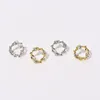 Stud Earrings 2023 Fashion Women Elegant Zircon Inlaid Knitted Flowers Circle Earring Party Branch Garland