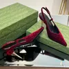 sandali slingback in pelle scamosciata alla moda cinturino alla caviglia con fibbia scarpe firmate metallo sandalo in pelle con tacco sottile da 8,5 cm