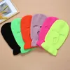 Fietsen Caps Maskers Pure Kleur Volgelaatsmasker 3 Gat Bivakmuts Gebreide Winter Ski Warmer Sjaal Outdoor335C