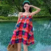 Abiti casual 2023 Summer Sweet Print Bustier da donna Halter Loose Backless Female Seaside Travel Holiday Beach