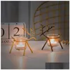 Candle Holders Iron Deer Holder Navidad Reindeer Candles Stand Christmas Year Party Cafe Home Decor Drop Delivery Garden Dhcok