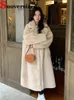 Kvinnors päls faux päls förtjockas varm lång faux pälsjackor Loose Warm Imitate Mink Coats Korean Fashion Winter Furry Jaqueta Women Luxury Overrock 231121