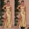 Brown Bridesmaid Dress Sexy One Shoder High Split Long Wedding Guest Maid Of Honor Gowns Women Evening Prom Wears